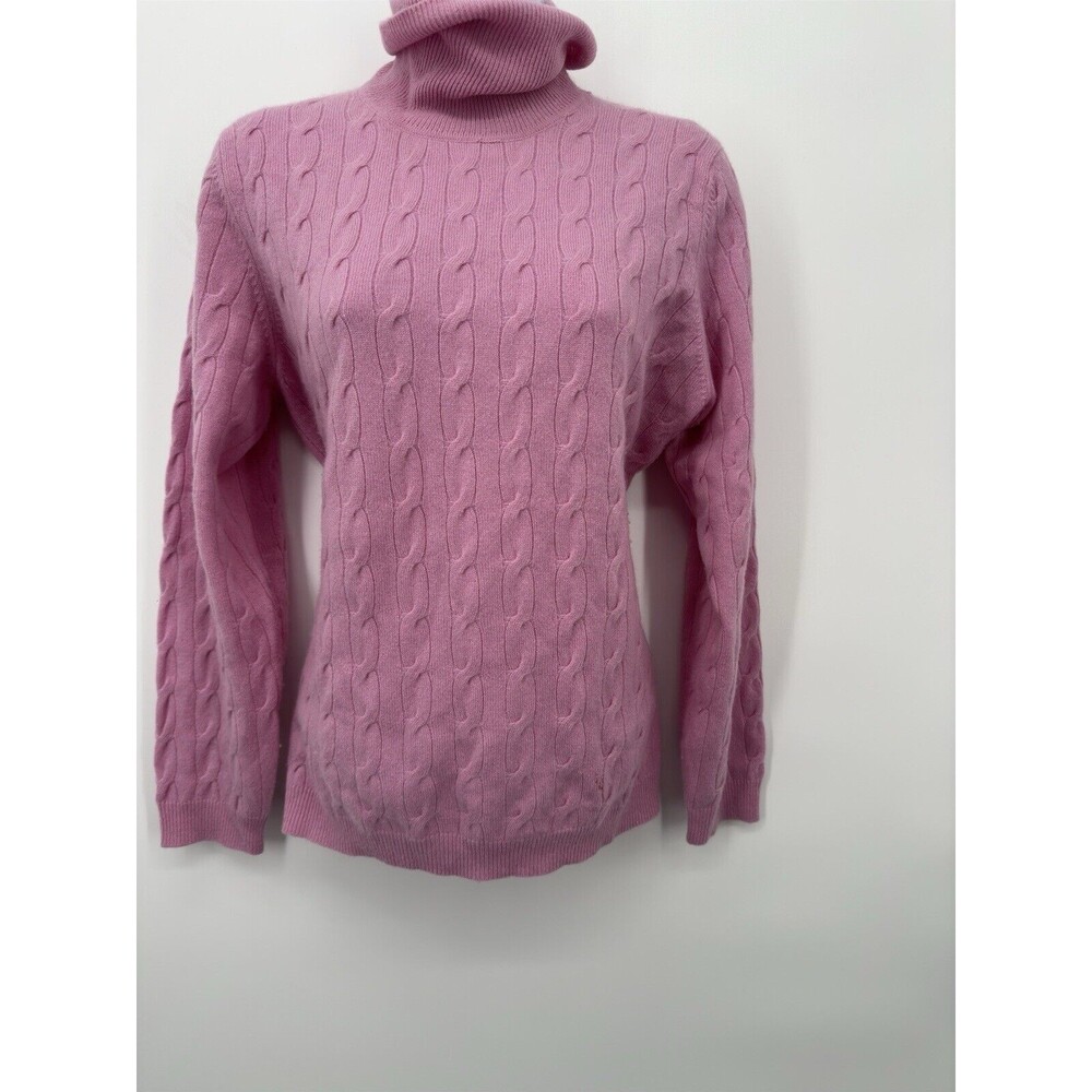 TALBOTS 100% Cashmere Sweater Women Pink Turtleneck Pullover Quiet Luxury 1X